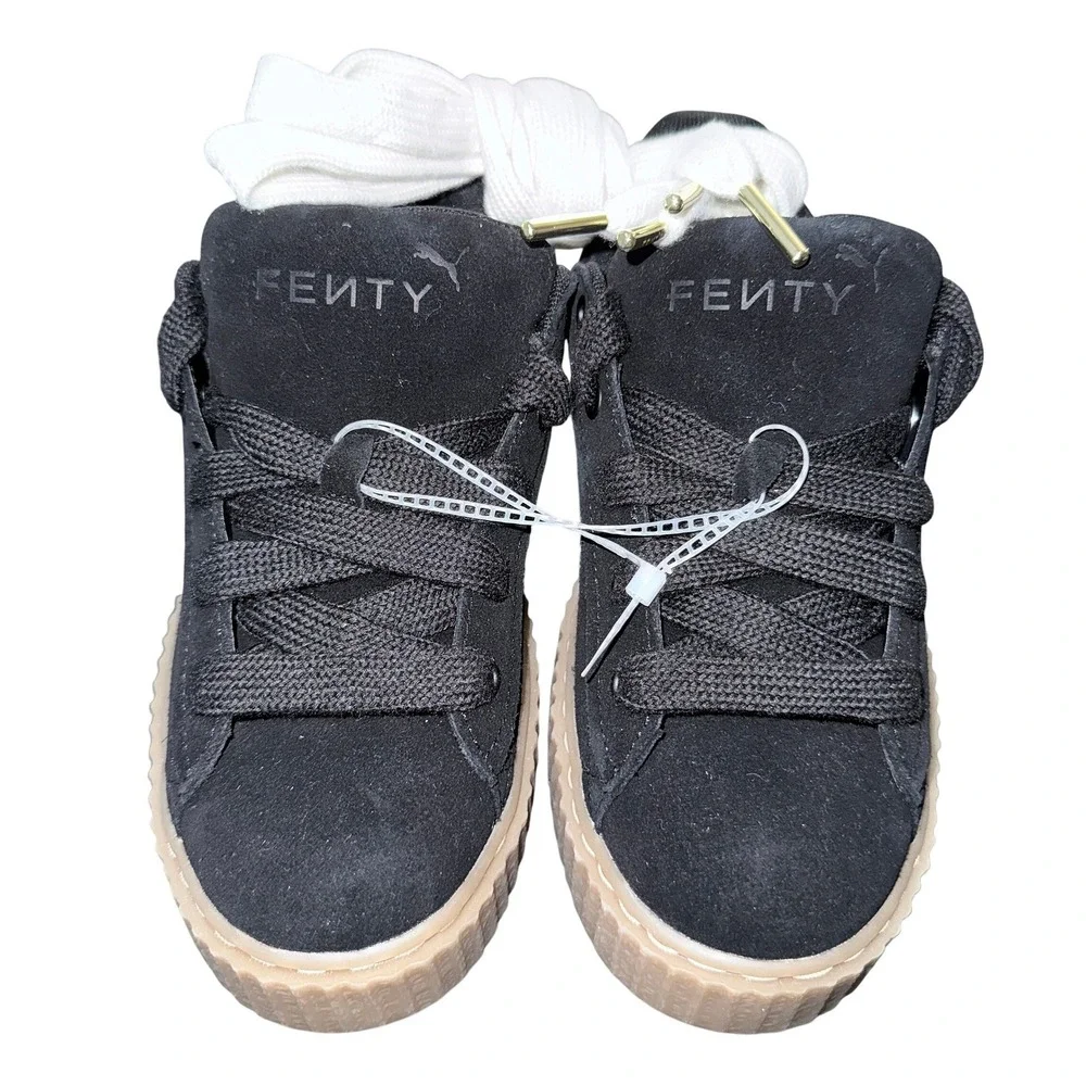 Puma Fenty by Rihanna Suede Creeper Black White Gum Platform Womens 6 NEW RARE
